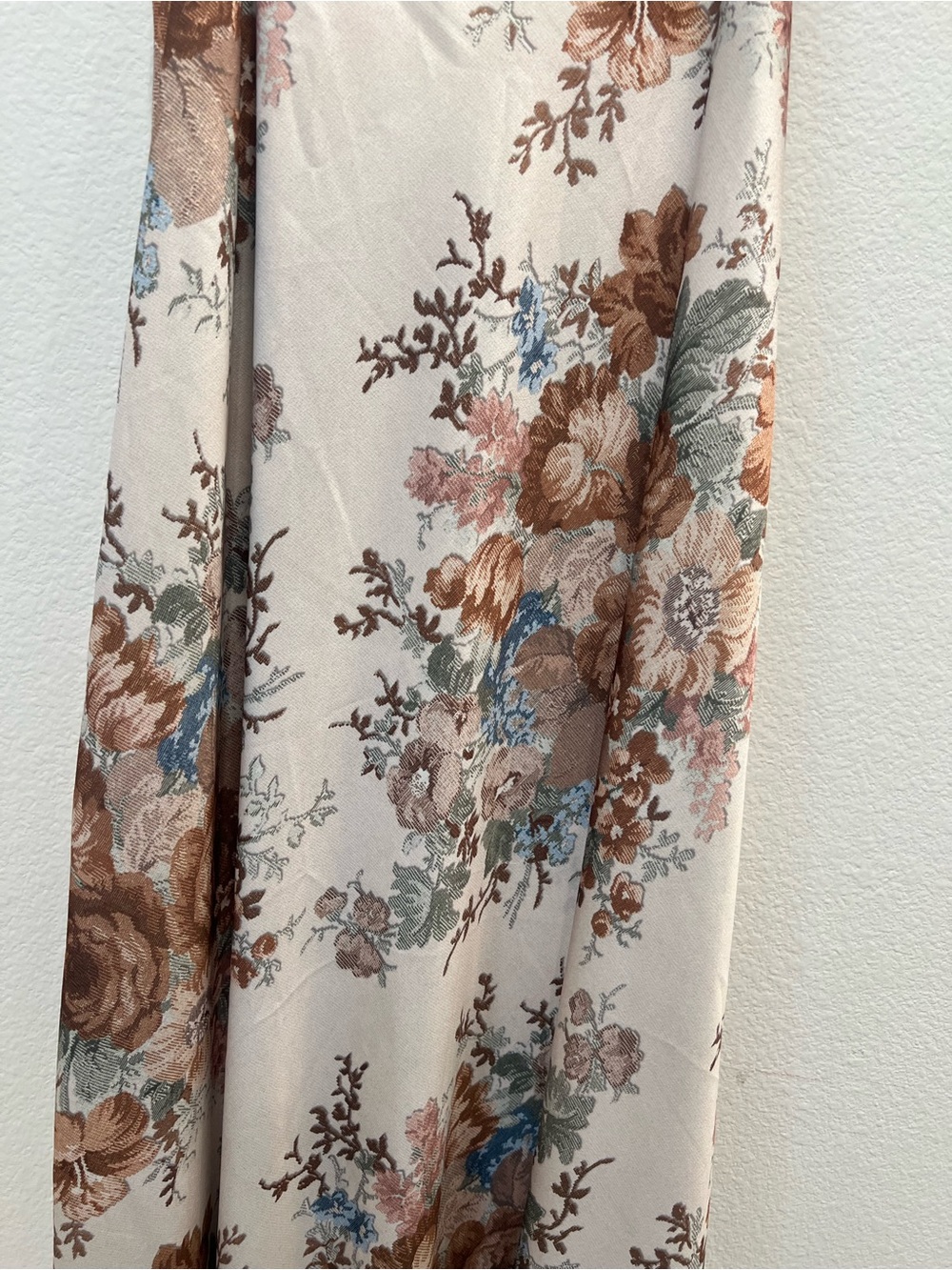 Slip Maxi Dress with Floral Print Italian Made Size L - Picture 2 of 3